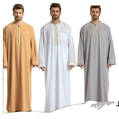 China Comfortable Feeling Man Muslim Clothes Long Abaya Robe Thawbthobe Aldaffah Alaseel Abaya Muslim Arab Muslim Clothing Men for sale