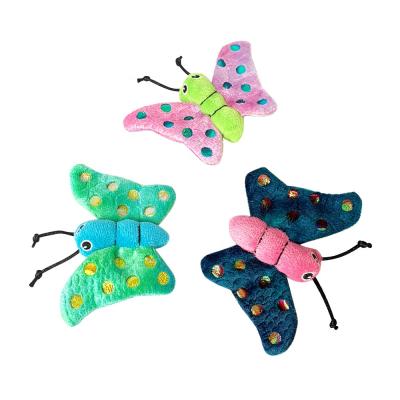 China 2019 Colorful OEM ODM Sustainable Fashion Butterfly Shape Plush Cat Toys for sale