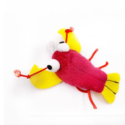 China Hunt Customized 100% Eco-friendly Polyester Lobster Shape Pet Cat Sustainable Organic Stuffed Toys for sale