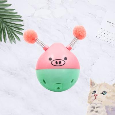 China 2020 Sustainable Fashion OEM ODM Plastic Pig Shape Auto-Shake Ball Colorful Wire Rope Fur Electronic Cat Toy for sale