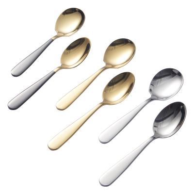 China Sustainable Restaurant Buffet Dinner Serving Spoon Long Handle Salad 304 Stainless Steel Gold Serving Spoon Large Spoon Buffet Spoon for sale