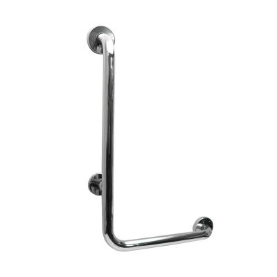 China Durable Modern Right Angle Antirust Bathroom Stainless Steel Grab Bar Safety Railing L Shaped Grab Bar for sale