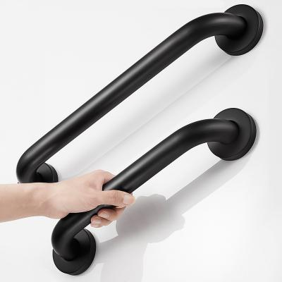 China Modern High Quality Black Stainless Steel Bath Safety Hand Grab Handicap Bathroom Safety Grab Bar 30CM for sale