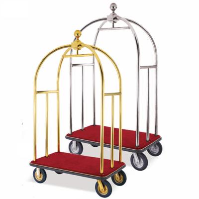 China Modern Hot Sale High Quality Mobile Hotel Doorman Concierge Birdcage Luggage Trolley Metal Luggage Trolley for sale