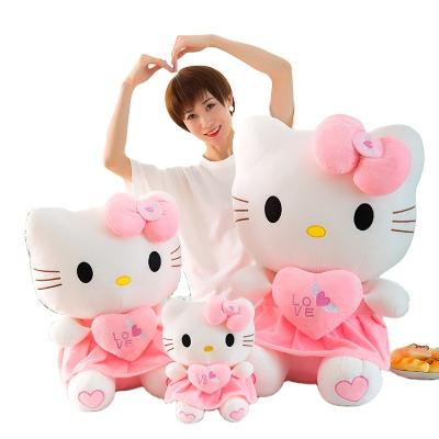 China Plush Toy Cocos Factory New Design 25~100cm Kids Sit Doll Heart Cat Stuffed Plush Toy For Sale Cat Plush Toys for sale