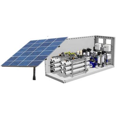 China Solar Powered Water Desalination Seawater Desalination Unit 200m3/day Large Skid Mounted Design for sale