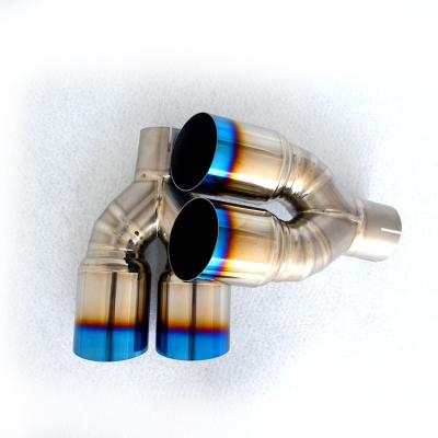 China Hot Selling Titanium Alloy Stainless/Titanium Dual Dual Exhaust Muffler Tail Pipe Tip Nozzle for sale