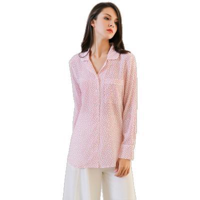 China Fashion Tops Mulberry Silk Women Shirt Fancy Breathable Hot Selling Natural Blouse for sale