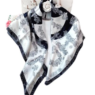 China Wholesale Square Customize Cheap Printed Women Fashion Head Tie Bag To Handle Silk Scarves for sale