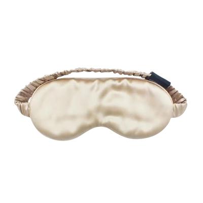 China Wholesale Anti-static Eyemask LOGO And Pattern Champagne Customized Luxury 100% Silk Eyemask for sale