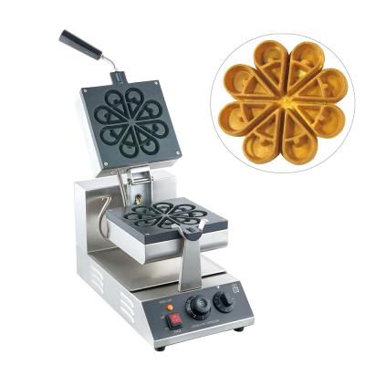 China Adjustable Thermostat 1300W 8pcs Commercial Baking Snack Machines Flower Shape Nonstick Electric Waffle Maker for sale