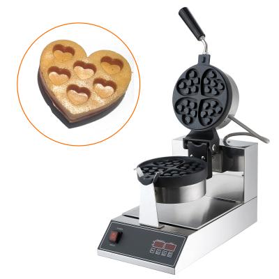 China Electric Thermostat Adjustable New Product Commercial Waffle Pancake Maker Mini Heart Shape Egg Waffles Machine for sale