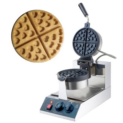 China New Commercial Adjustable Thermostat Nonstick Round Waffle Maker Industrial Design Waffle Making Machine with 220V or 110V for sale