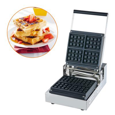 China Kitchen Equipment Thermostat 4 Pcs Thick Adjustable Hot Sale Commercial Square Shape Waffle Maker for sale