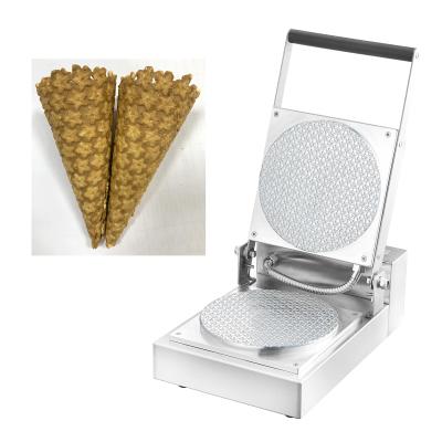 China Adjustable Thermostat Waffle Cone Maker Waffle Maker Snack Food Machine Ice Cream Cone Maker Customized Cutout Logo for sale