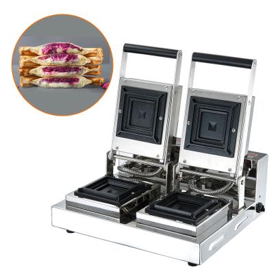 China Non Double Electric Commercial Mini Sandwich Stick Heating Plate Stainless Steel Square Waffle Sandwich Maker Breakfast Machine for sale