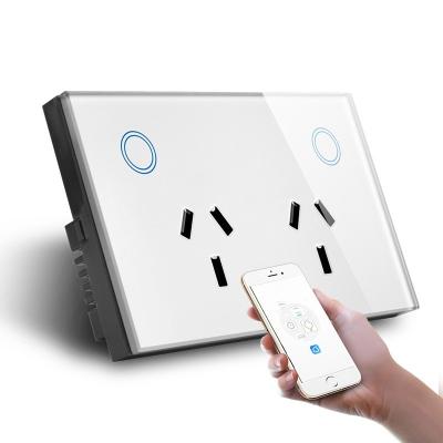 China Wholesale Light Control Socket with USB Wifi Wall Touch Tuya Alexa Smart Dimmer Power Socket and Switch for sale