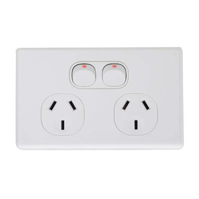 China PC+Copper Australia Wall Switch Electrical Slim Socket 15 Amp for sale