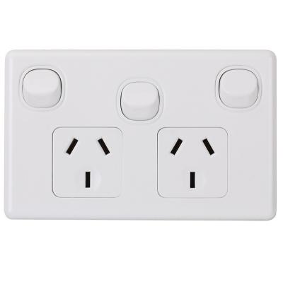 China Residential/Multi-Purpose Australian Wall Doule Switch Slim Extra Socket for sale