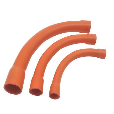 China PVC Pipe Customized Logo Brand Flexible Conduit Heavy Duty PVC Conduit Pipe Elbow Fittings for sale