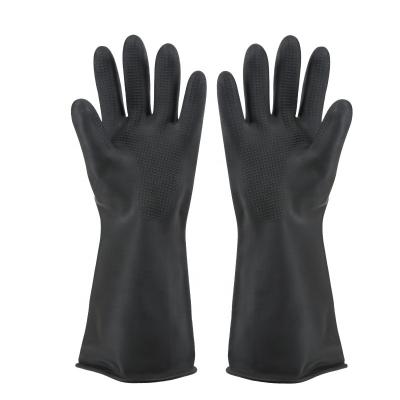 China Safe Rubber Prepared Chemical Waterproof Anti Slip Alkali Acid Resistant Extended Gloves for sale