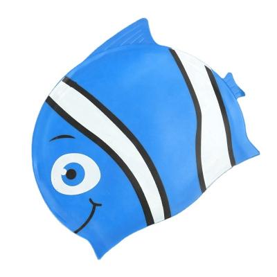 China Children's cartoon breathable ear protectors with waterproof silicone swimming cap for sale