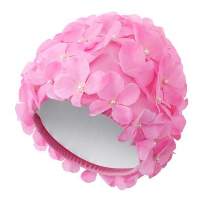 China Breathable Floral Petal Cap Retro Bathing Hats For Bathing Summer Outdoor Swim Caps for sale