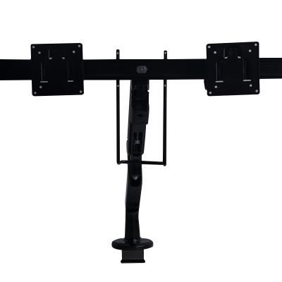 China Ameely Aluminum Alloy Monitor Arm with Shock Absorber and Crossbeam Aluminum Alloy Double Desk Swing Monitor Arm for sale