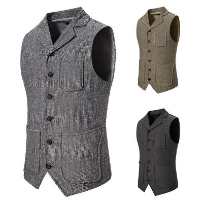 China Wholesale Custom QUICK DRY Single Breasted Suit Lapel Vest Business Men's Suit Vest for sale