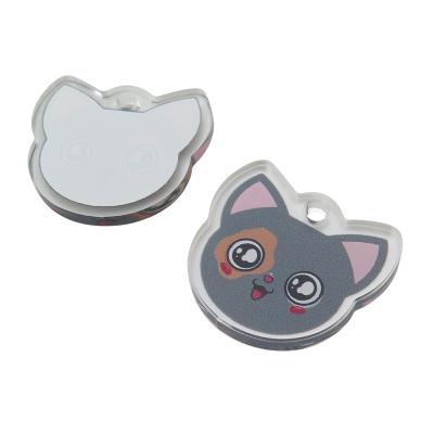 China Custom Voucher Selling Personalized Acrylic Engraved Cute Pet Tag Sublimation Clip Pet Tag for sale