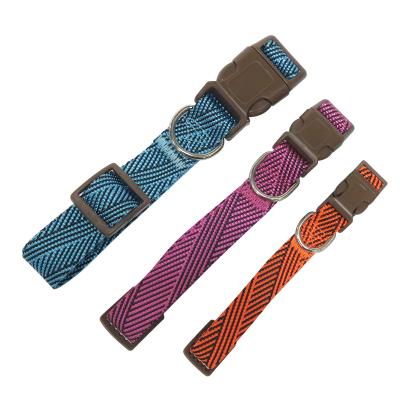 China High Quality Reflective Jacquard Adjustable Jacquard Woven Dog Collar And Leash Set Polyester Dog Collar for sale