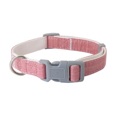 China Colorful Eco-friendly Reflective Release Buckle Bamboo Fiber Cotton Pet Collar For Dog Bamboo Dog Collar for sale