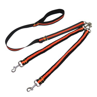 China Personalized Comfortable Shock Absorbing Tangle Free Double Dog Harness Leash Split Dog Leash Thoughtful Customized High Quality for sale