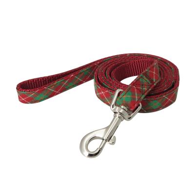 China Personalized Classic Simple Solid Plain 2-Layer Plaid Pet Nylon Dog Harness and Leash Set Custom Dog Leash for sale