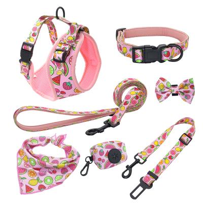 China Wholesale Personalized Padded Dog Harness Set With Custom Pet Poop Bag Dispenser for sale