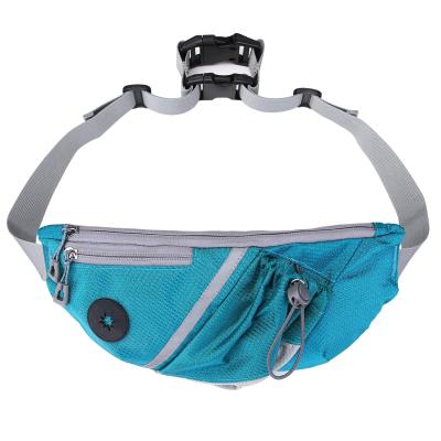 China Deluxe Adjustable Dog Walking Belt With Multi Pocket And Single Poo Bag Holder Wholesale Dog Waling Waist Bag for sale