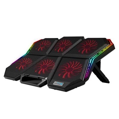 China New Coolcold Coolcold Gaming Notebook Laptop Fan LED Cooling Stand Portable Cooling Pad Screen Quiet Laptop with 6 Fans for sale