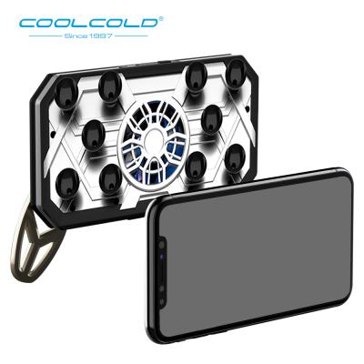 China ABS+Metal Cell Phone Cooler Heatsink Mobile Gaming Cooling Pad With Gamepad Holder Charging Fans for sale