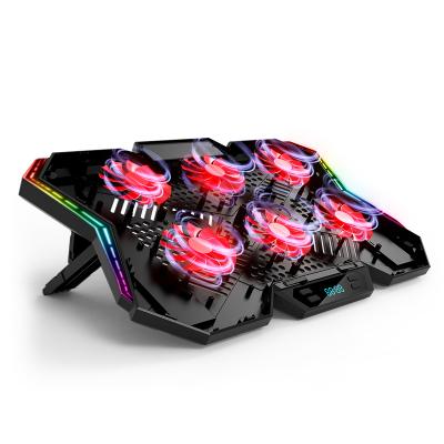 China Coolcold 7 Coolcold 7 Viewing Angles Laptop Cooler Pad Stand Gaming RGB 6 Fan Vertical Laptop Cooler Pad for sale