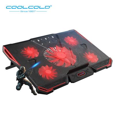 China 17inch and Below 5 Fans Laptop Fan Stand Gaming Laptop Cooling Stand for sale