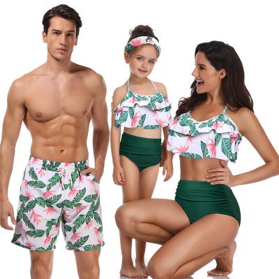 China 2019 fashion BK-208 Anti-UV family and mommy and me wholesale swimwear man lover swimwear women ladies girl swimwear equipment bathsuit for sale