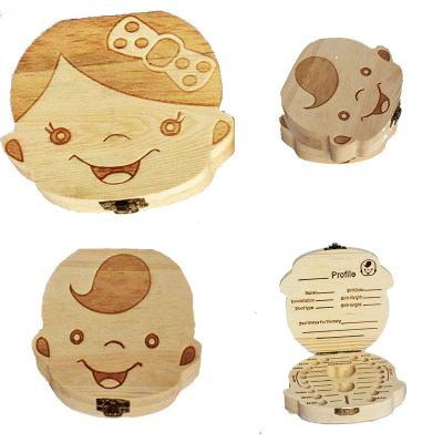 China China Fashion Handmade Laser Engraving Baby Milk Teeth Collection Box Decorative Love Storage Box Wood Wholesales for sale