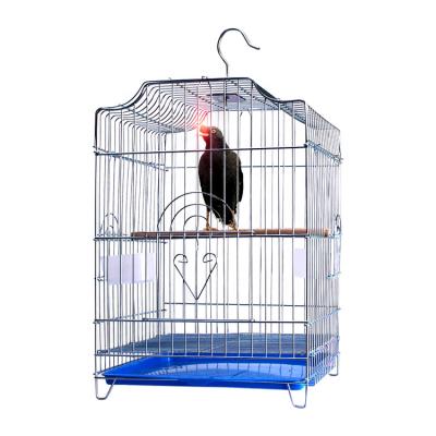 China Fashion Breathable Square Chrome Dish Foldable Bird Cage for sale