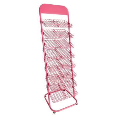 China Rustproof Corrosion Protection 3 Colors 8 Layers Nail Polish Cosmetics Perfume Display Rack Storage Rack Metal Wire Shelf Shelves for sale