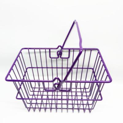 China 10 L Viable Simple Storage Basket Wire Metal Handle Purple Shopping Basket On Cheap Sale for sale