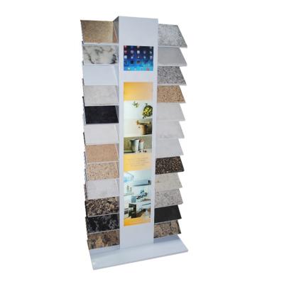 China Corrosion Protection Rustproof Multiple Shapes / Multifunctional / Multicolor Marble Sample Display Shelf Double Sided Ceramic / Carbon Tile Road Frame Display Rack for sale