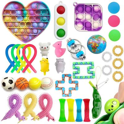 China Stress Release Hot Sell Silicone Set Noise Stir Toy Push Bubble Squeeze Toys Relaxation Funny Toys Pack For Kids for sale