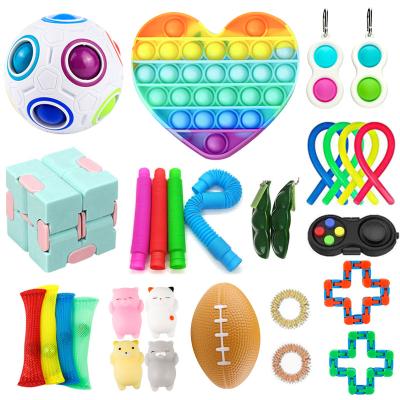 China Stress Release Relaxing Hot Silicone New Bubble Push Toy Set Sensory Fidget Toys Simple Set of Stirrer Toys for sale