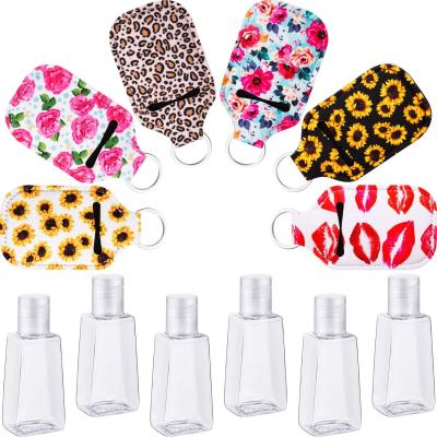 China 30ml Sustainable Portable Small Hand Sanitizer Empty Pocket Travel Bottles With Leather Holder for sale