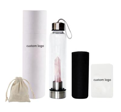 China Sustainable Premium Crystal Infuser Drink Bottle With Changing Crystals Dots for sale